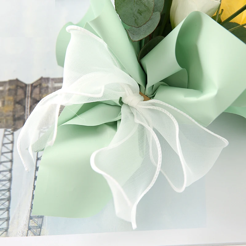 
Simple bilateral gauze flower packaging material elegant flower fishtail satin organza ribbon 