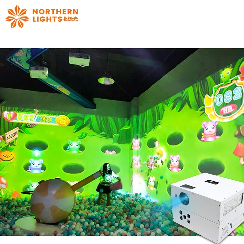 Small Business Game Center Interactive Floor / Wall Projector 3D Projection Software Kids Playing Games for Shopping Mall
