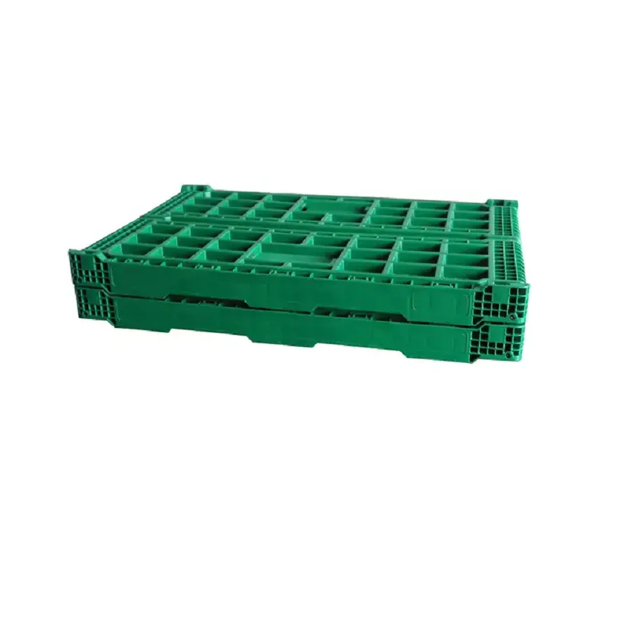 Uni-Silent Folding Storage Crate Plastic Stackable Collapsible Box Fruit Vegetable Baskets Storage Bins Milk Container LK604022W