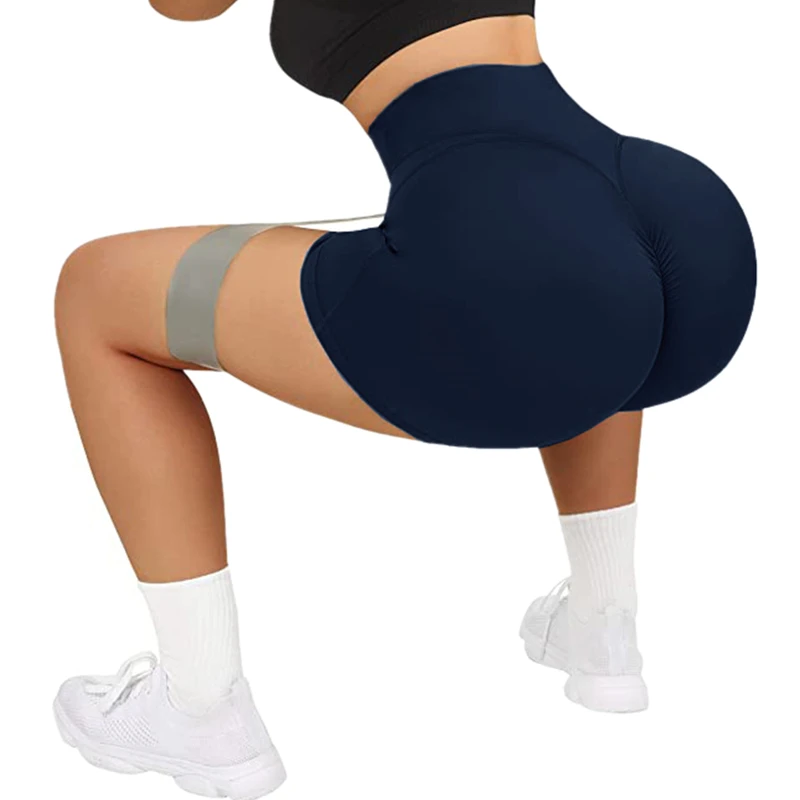 V-Shaped High Waist Hip Lifting Yoga Shorts Women Summer Pink Workout Sports Shorts For Gym Training Scrunch Butt Biker Shorts