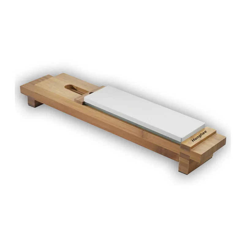 
hand made professional Bamboo Knife Sharpening Stone Sink Bridge Holder kitchen 