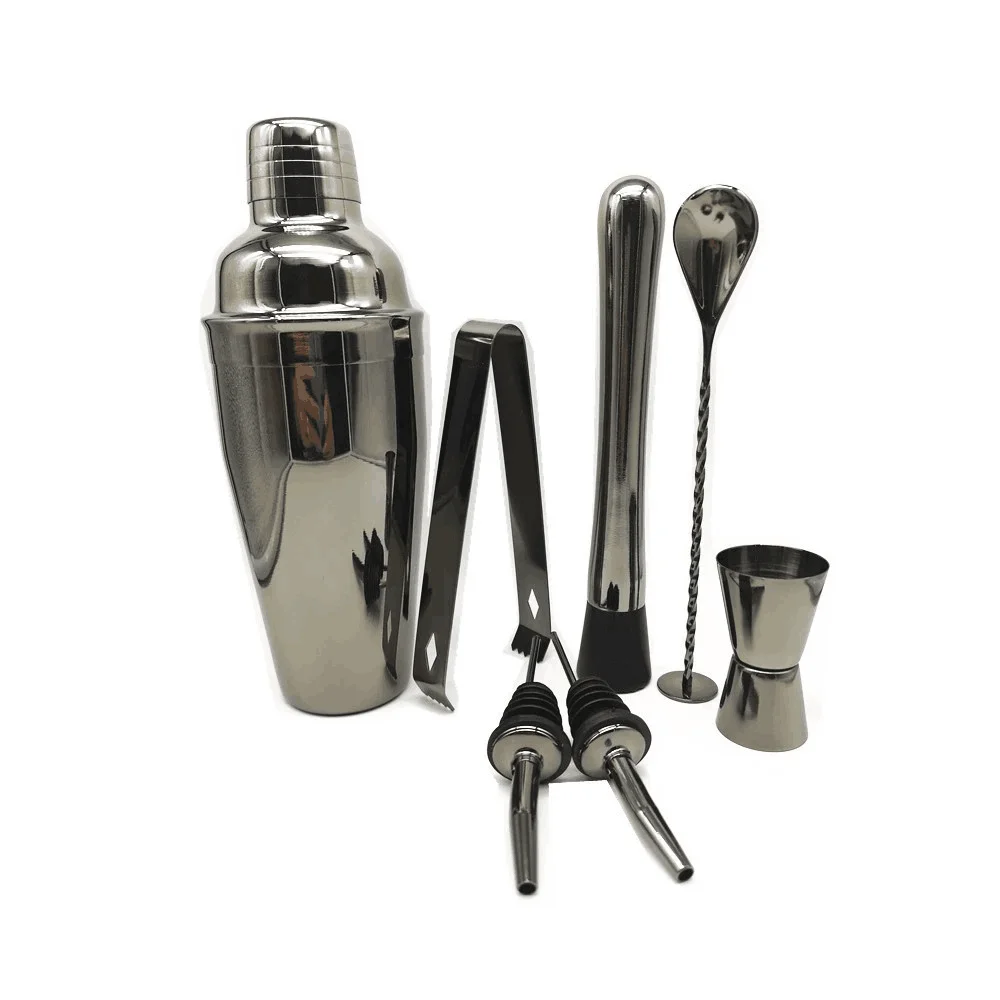 Wholesale Bar tools 550ml stainless steel 5pcs cocktail shaker set for Home barware Martini bartending kit