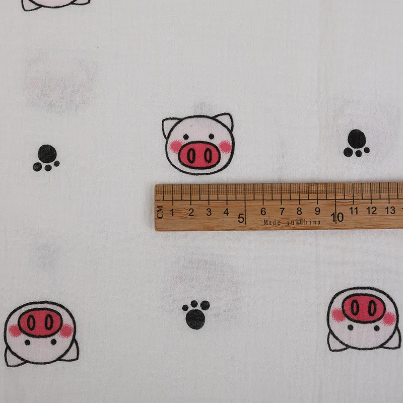 New Product Durable Washed 100% Cotton Baby Sleepwear Cartoon Printed Cotton Fabric