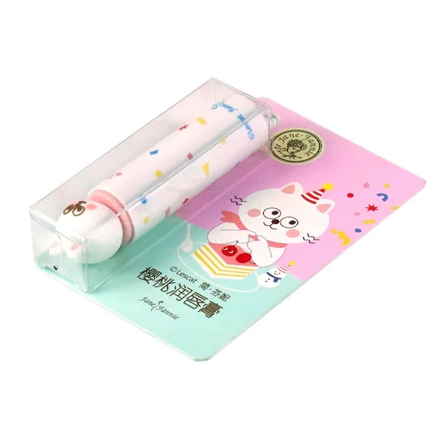 Hot sale Plastic Clear PET PVC PP Chapstick Lip Balm Folding Tray with cardboard