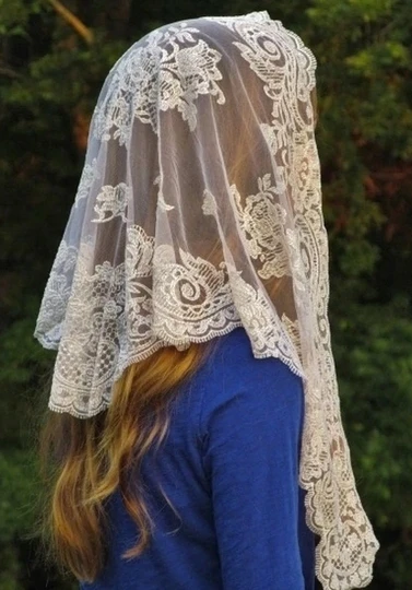 Multi colors Authentic Embroidery High Quality Traditional Spanish Style Lace Mantilla Veil