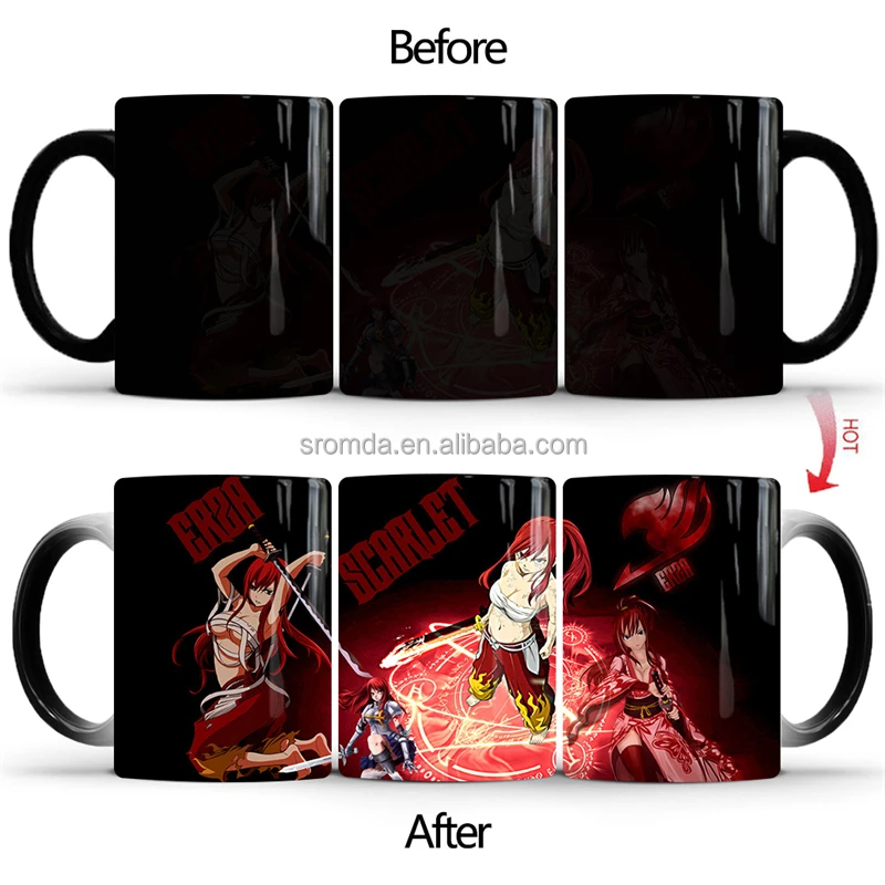 Wholesale Gift Cups Fairy Tail Color Changing Mug Thermal Magic Coffee Mug Ceramic Milk Cups