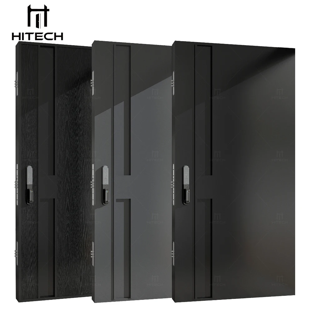 Hitech luxury villa entry pivot steel wooden door minimalist exterior hotel doors plywood door designs