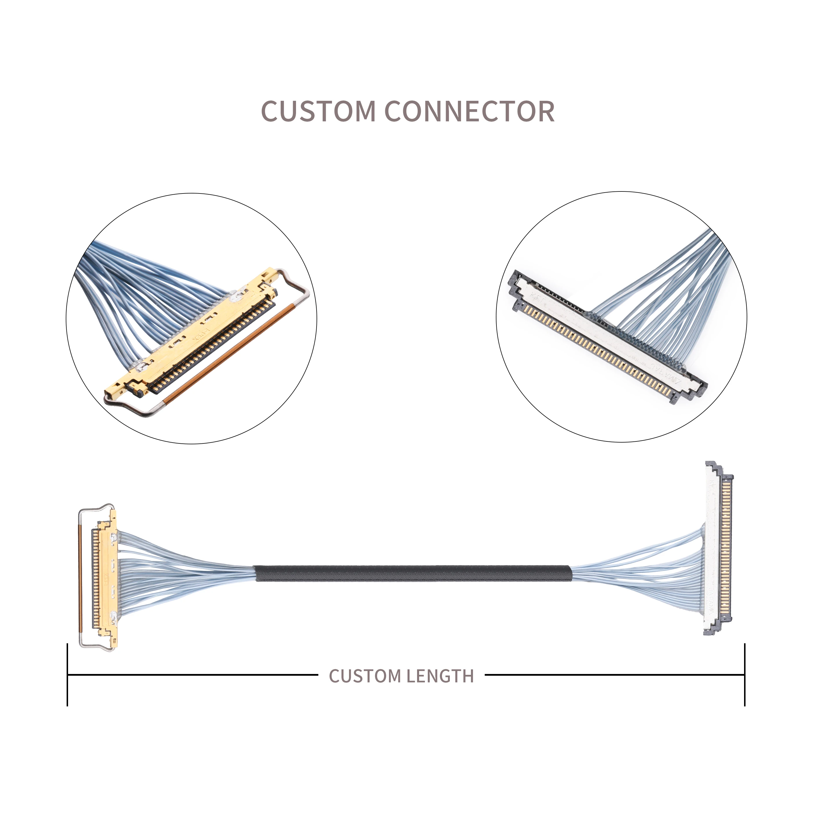 SSL20-40SB TO SSL20-40SB 0.5mm pitch IDC connector, extra-fine coaxial cable connection micro coax cables
