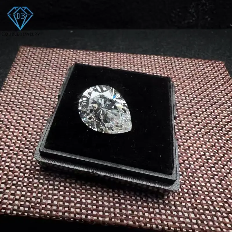 Double Jewelry bulk in stock Moissanite Pear Cut  1ct 2ct 3ct Moissanite diamond With Gra Certificate