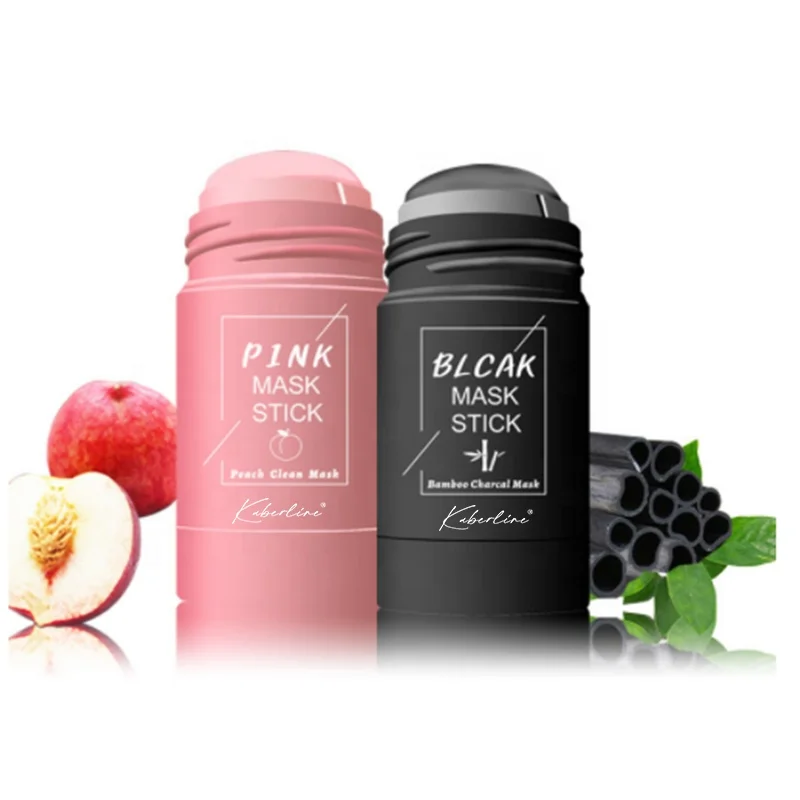 Solid mud film stick applied facial mask for deep cleaning eggplant green tea mud film for removing grease blackheads