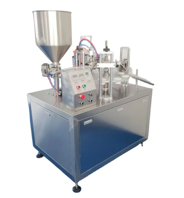 Semi Automatic Plastic Soft Tube Cosmetic Cream Toothpaste Filling And Sealing Machine