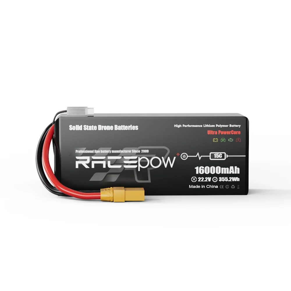 Аккумулятор Racepow высокой плотности 6S 8S 12S 16Ah 22Ah 28Ah полутвердотельный для дрона-дрона гексакоптера БПЛА