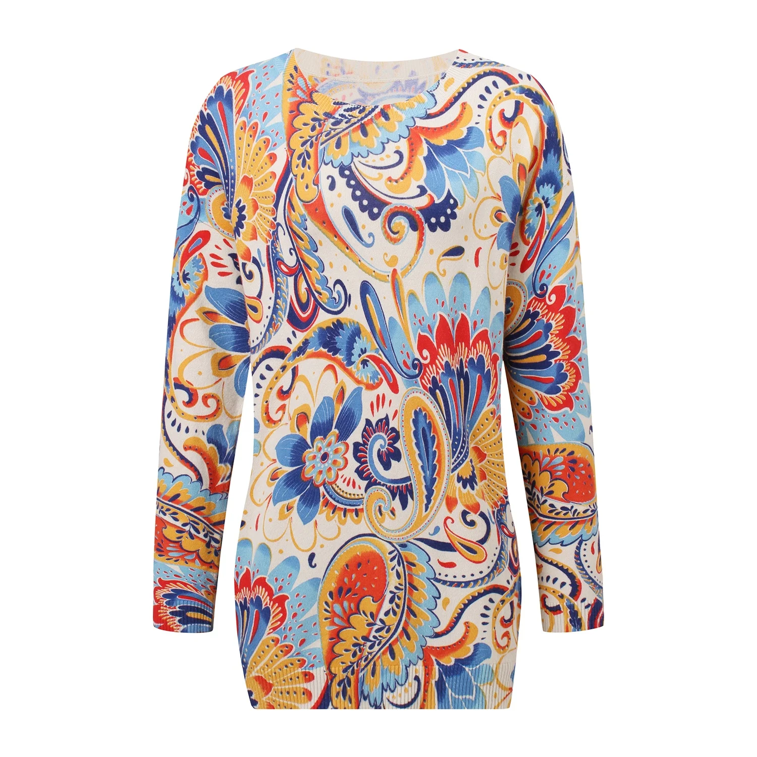 Designer Woman Clothes Custom Knitwear Polynesian Clothing Manufacturer Fashion Luxury All Over Floral Printed Sweater Women Y2K