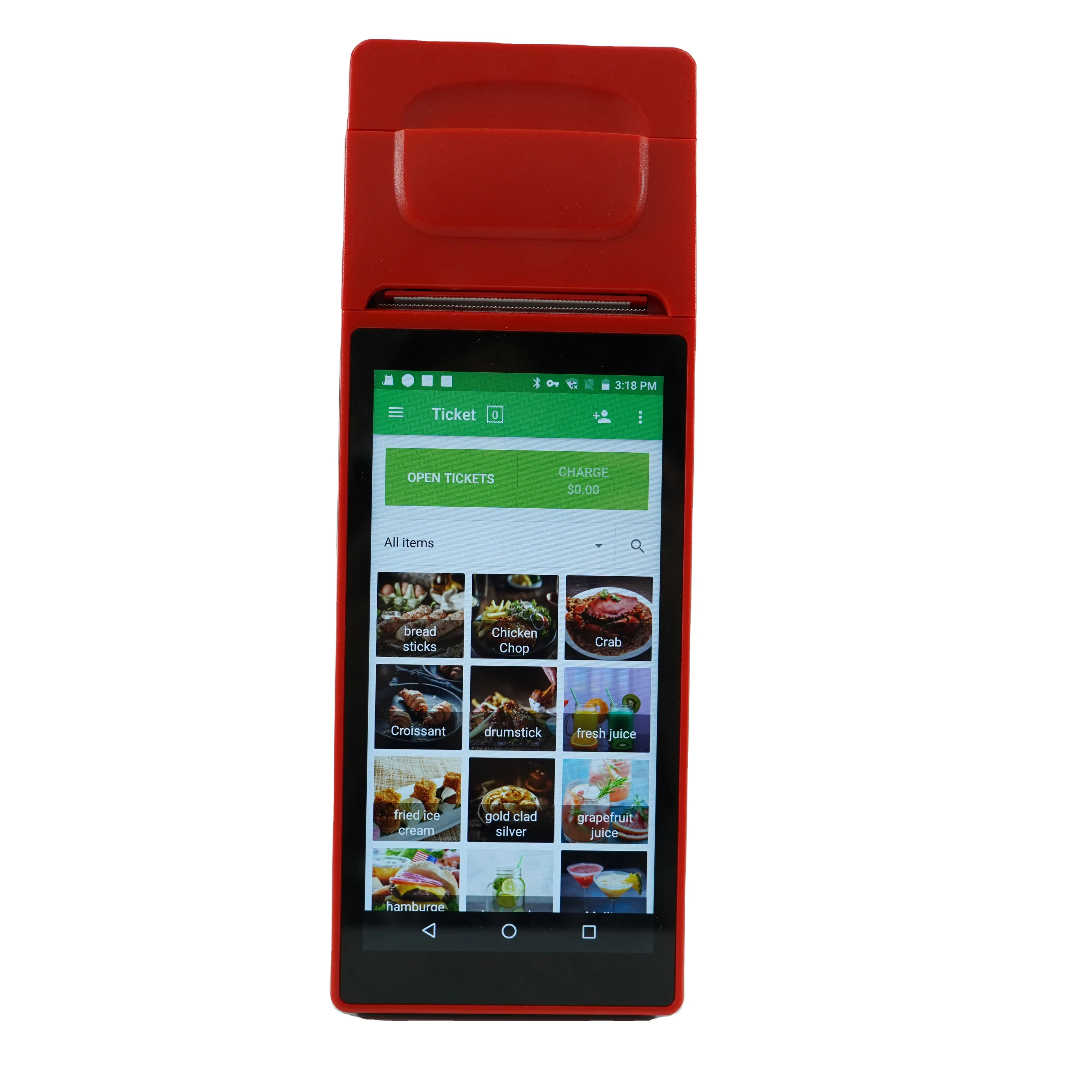 GOODCOM Android 7.1 POS Terminal Receipt Printer with Handheld Wireless System Loyverse for Sales Software