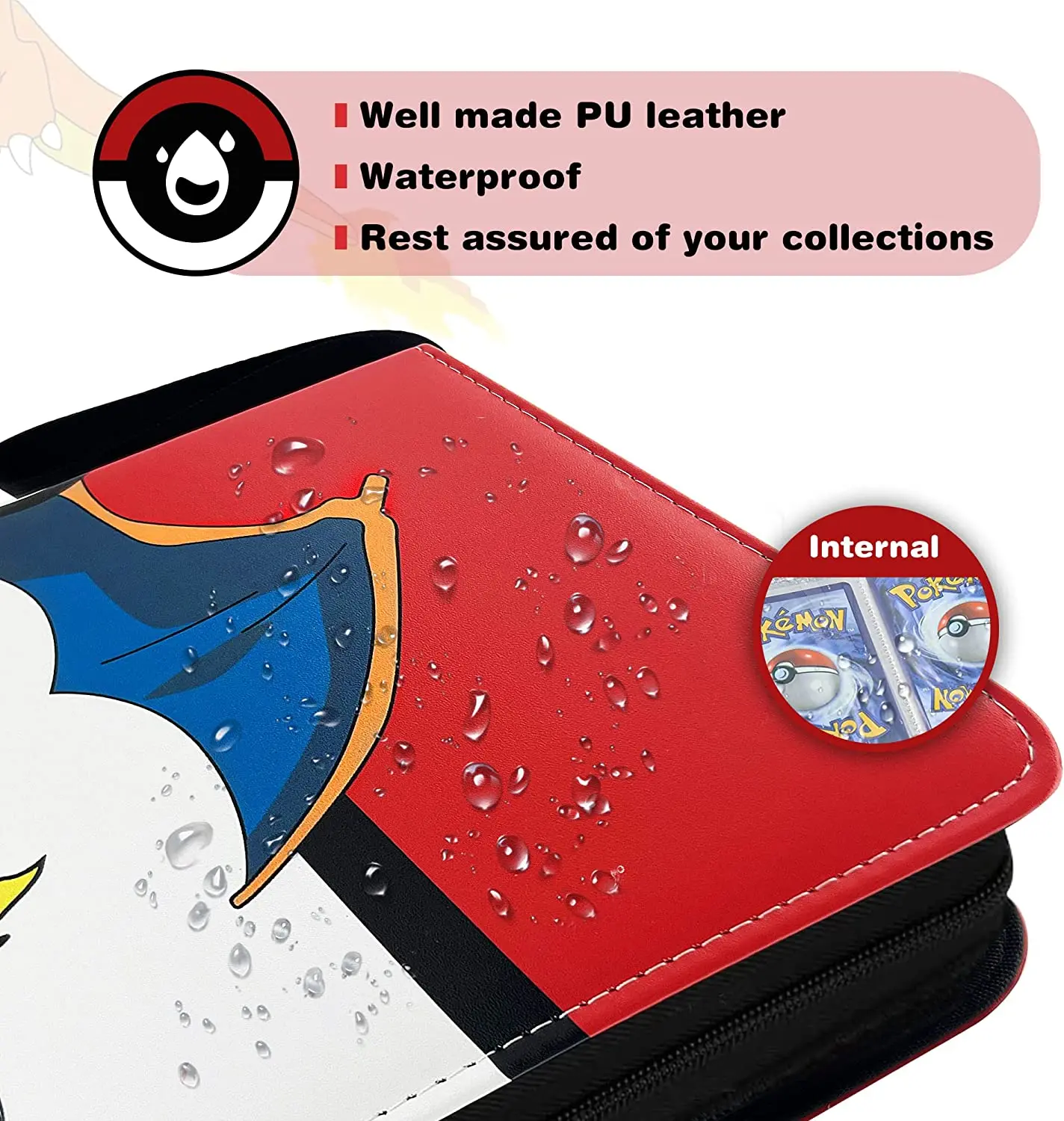 Hot 400 Cards Collector Album Poke mon Sports Trading Card Binder 4-Pocket TCG Game Cards Book Holder with 50 Removable Sleeves