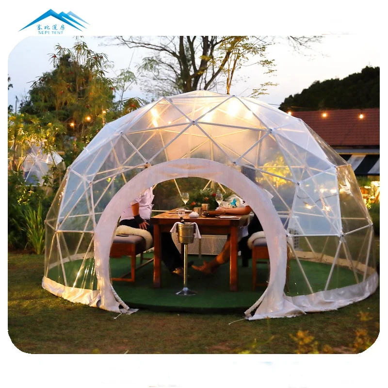 Igloo New Dining Trend Outdoor Domes Transparent Dome Restaurant 850g/m2 PVC Fabric Hot Galvanized GB Q235 Steel Tubes Iglu Felt