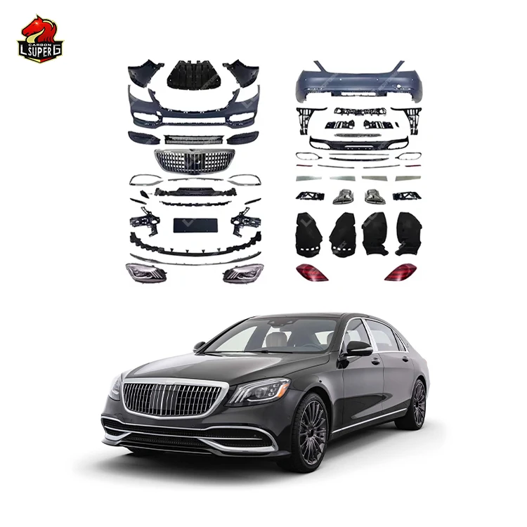 M Style Bodykit For Mercedes Benz S Class W222 Front Bumper Rear Bumpers Headlight Taillights Body Kit