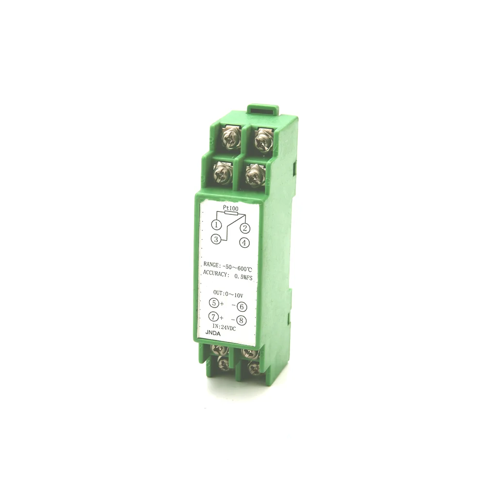 Din Rail mounted pt100 RTD temperature transmitter 4-20mA output temperature transmitter module made in china supplier