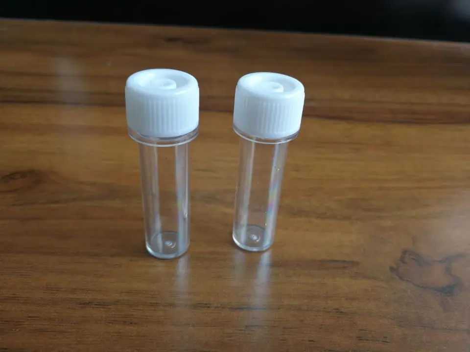 pp and pet material different-color covers leak proof 5ml 10ml high quality clear plastic test tubes