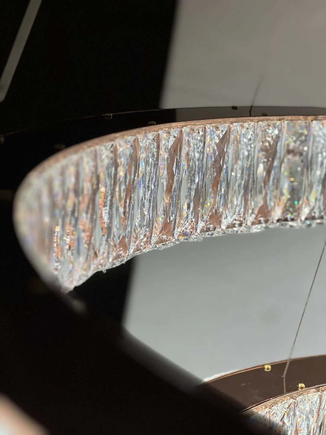 Нержавеющая сталь высокий потолок розовое золото люстра Хрустальная роскошная хрустальная стеклянная