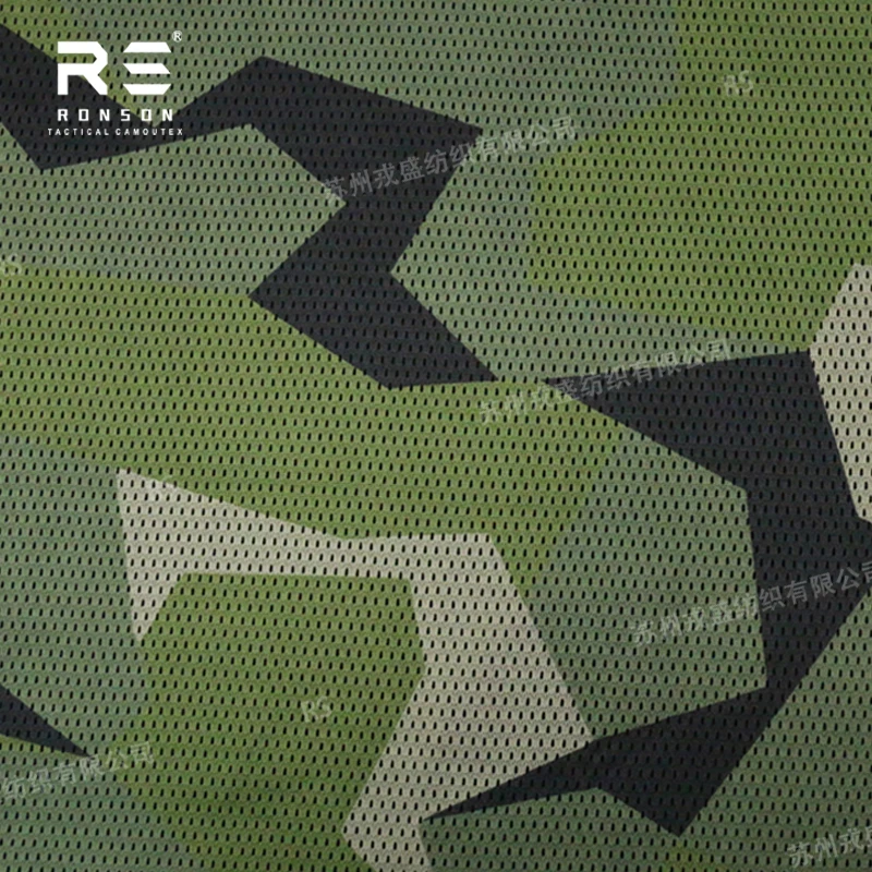 M90S sweden woodland camouflage mesh 120gsm light weight polyester printed anti-static mesh fabric for tactical  use