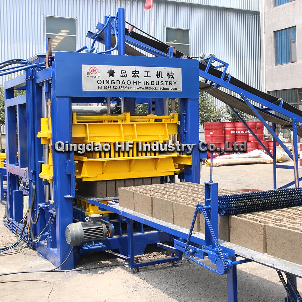  QT8-15 Full automatic concrete interlocking hollow bricks block making machine /Color Paver plant