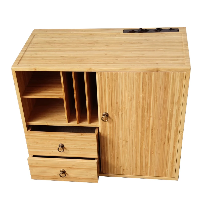 2021 Living room simple and creative natural wood tea cabinet Chinese style Tea side cabinet