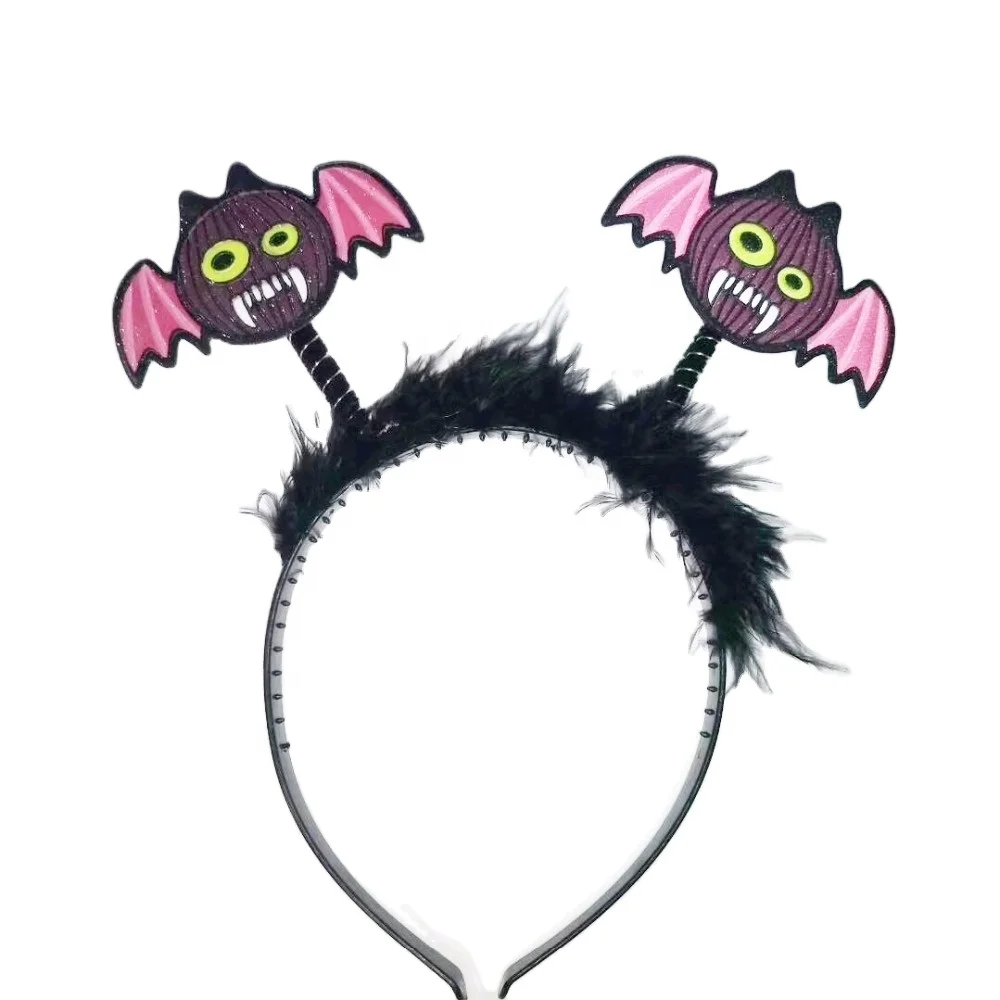 Halloween Party Cosplay Witch Headband Pumpkin Hat Headband Spider Bat Headband with feather