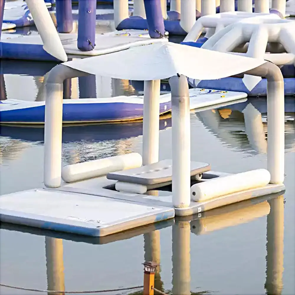Floating Inflatable Dock Resting Island With Shape Tent Floating Mat Floating Dock Platform amusement equipment Inflatable