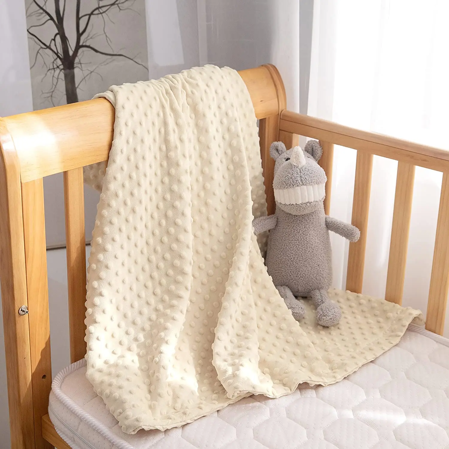 Throw Blanket Fleece Blanket Bedding Best for Sofa Crib Travel Super Soft Flannel Baby DOT Plush Machine Wash Modern All-season