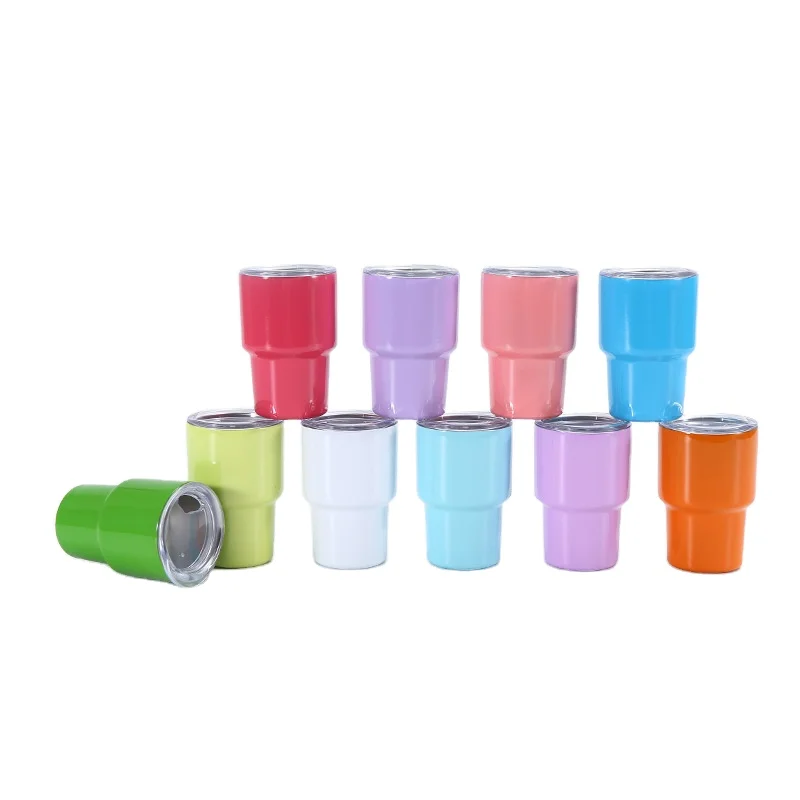 wholesale blank sublimation 3oz shot glass tumbler double wall stainless steel tumbler 3 oz mini tumbler shot glass