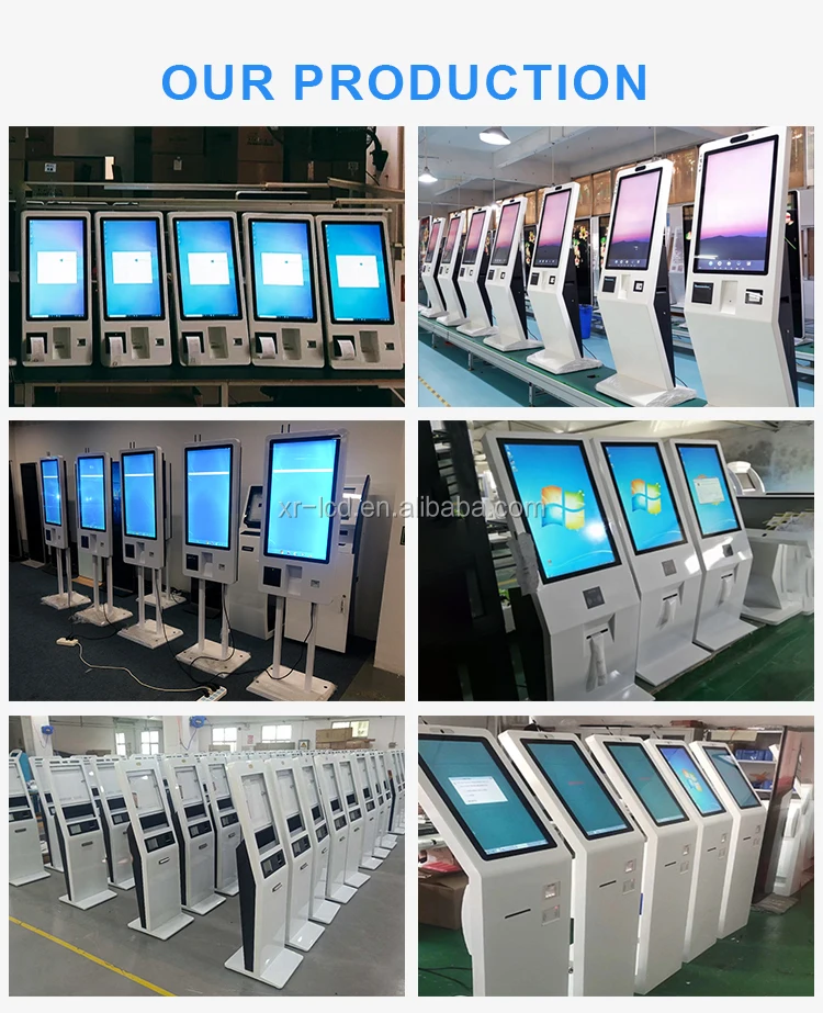27 Inch Smart Signage Display Retail Self Service Cash Register Kiosk Floor Standing Touch Interactive Self Service