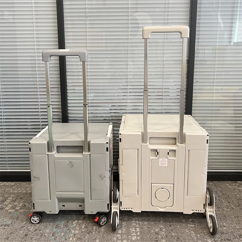 Wheels Plastic Portable Go Cart Folding Shopping Price Trolleys Carts Trolley Foldable