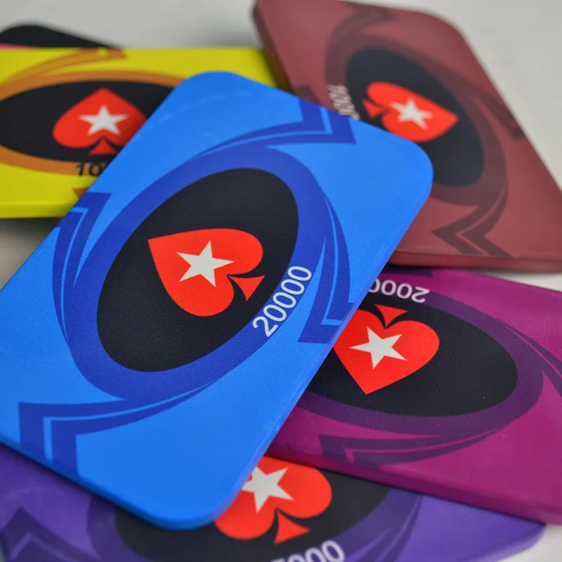 Chip rectangle, customized square badge sticker digital printing, ceramic poker chips