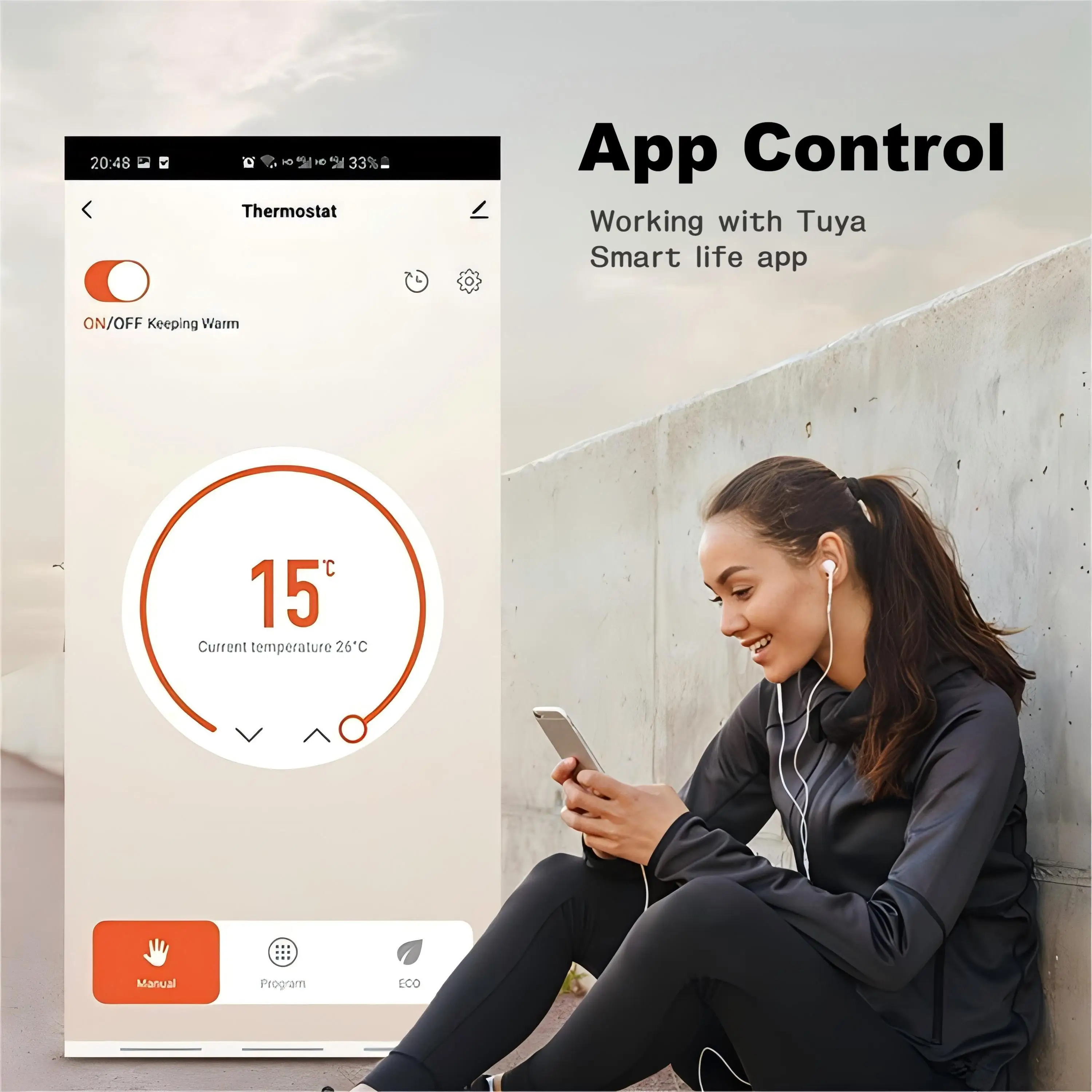 Tuya Wireless 5+1+1 7-Day Smart Programmable Thermostat for Hotel Room Temperature Heating Modern Wifi Heating System