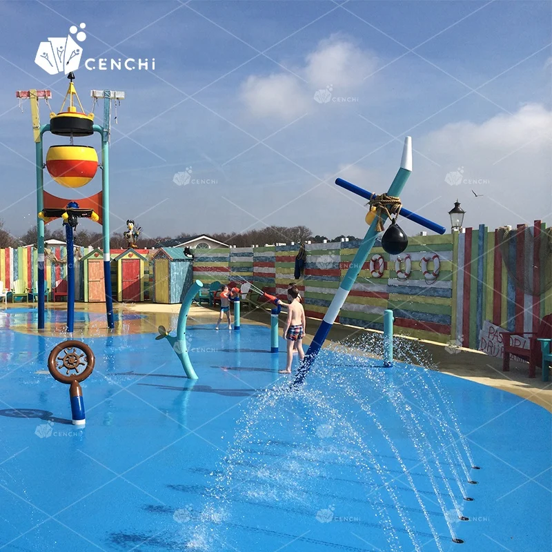 Cenchi resort hotel camping water park splash pad slide 200 300 500 600 800 1000 square foot water play camping splash park