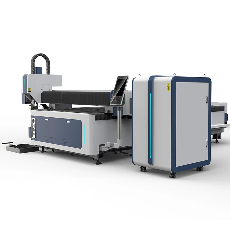 Metal tube and plate fiber laser cutting machine with rotary device