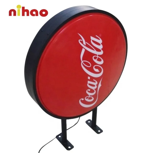 NIHAO Outdoor Indoor Custom Acrylic Round Circle Advertising Led Neon Light Box Sign for Bar Restaurant Promotion