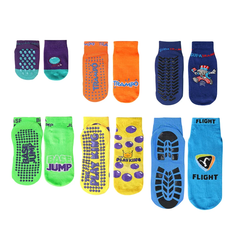 wholesale Indoor Trampoline non slip socks Custom Anti Slip Trampoline park Socks