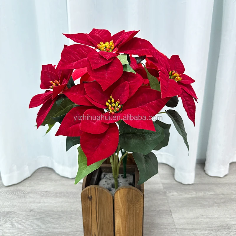 wholesale simulation christmas decorative artificial flowers in the living room and other christmas decorations