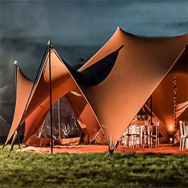 PVDF coated Pole Spider Star Shaped Tent For Sports Events Advertising Stretch Tents For Events Twin Star