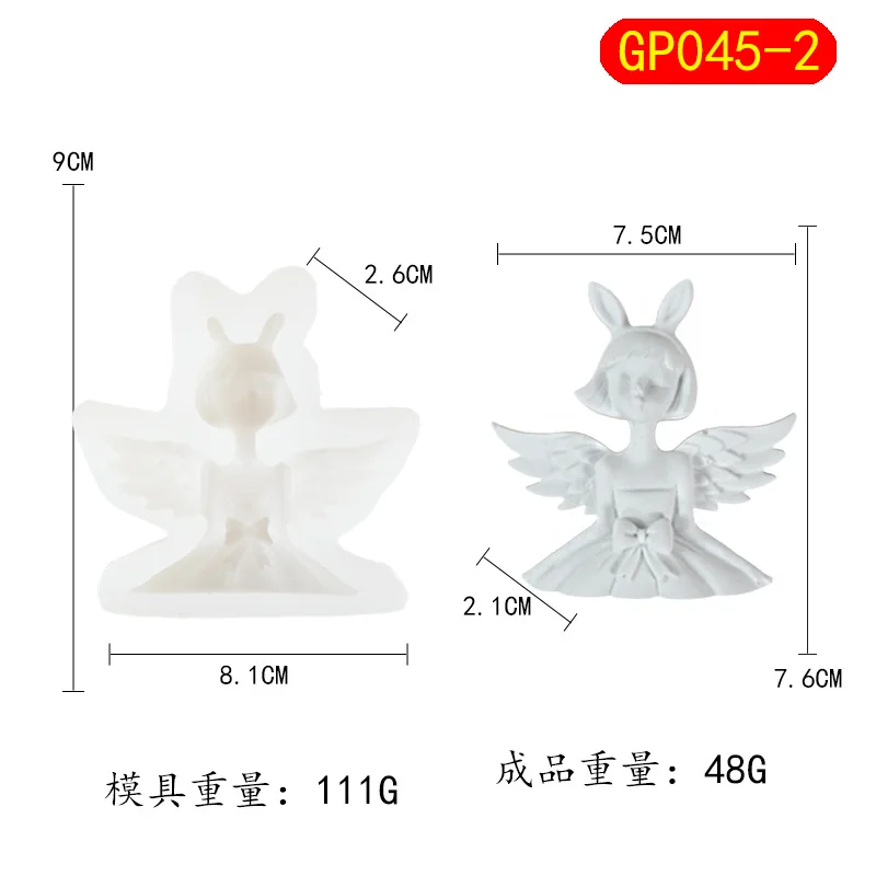 Cute Angel Girl Silicone Mold DIY Car Aromatherapy Gypsum Decoration Expansion Stone Dropping Glue Mold