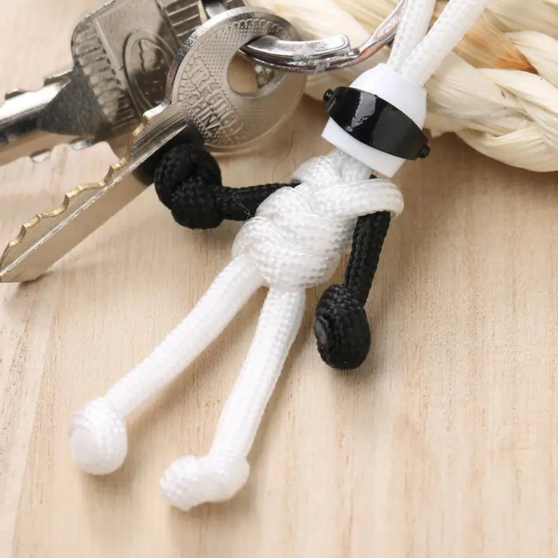 Plain Motorcycle Hand Doll Toy Lanyard Parachute Cord Woven Keychain Creative Personality Motorcycle Helmet Gift Keyring