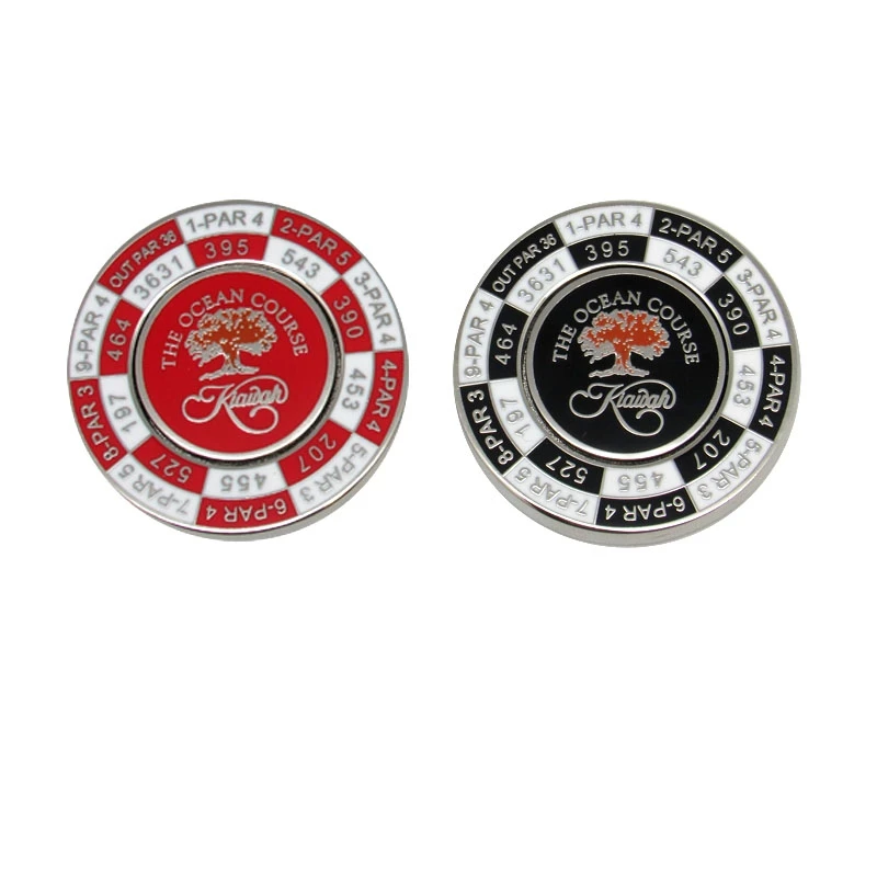 Custom poker chips Metal magnetic Golf Ball Marker wholesale golf challenge coins with removeable golf ball marker