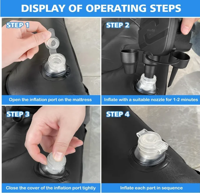 Car air mattress inflatable SUV truck Car camping mattress back seat Thickened Travel lathe sleeping mat with car air.