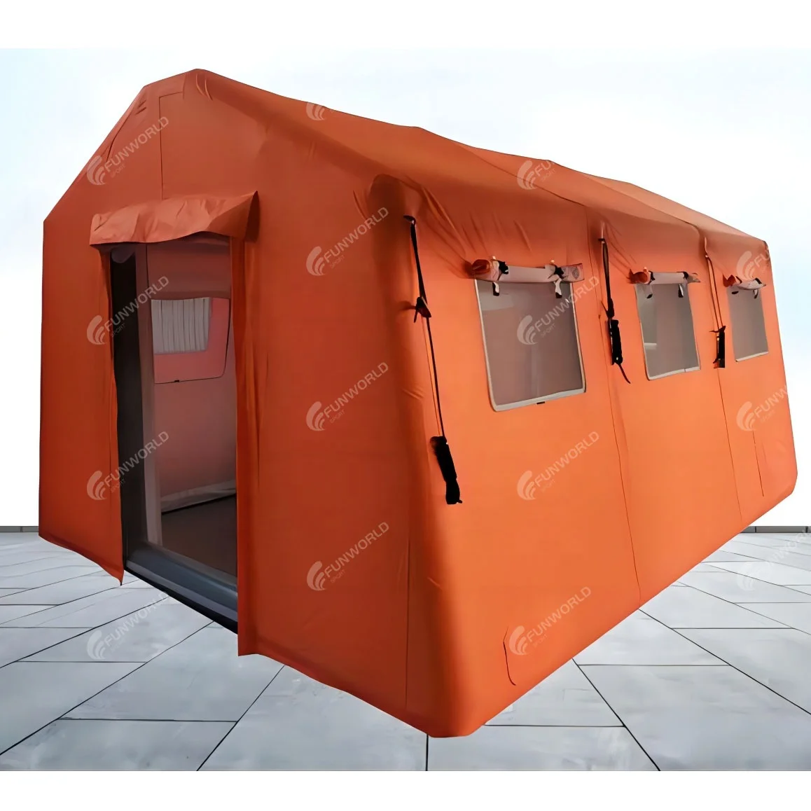 Ifunwod 5m qatar canvas tent waterproof outdoor traveling hiking air tent inflatable camping tent outdoor