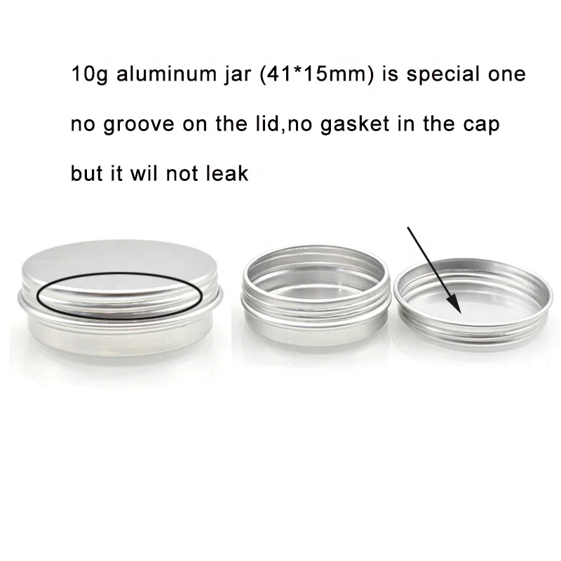 free sample 10g 30g 50g 60g 80g 100g 120g 150g 180g 250g aluminum cream jar for cosmetic candle lip balm