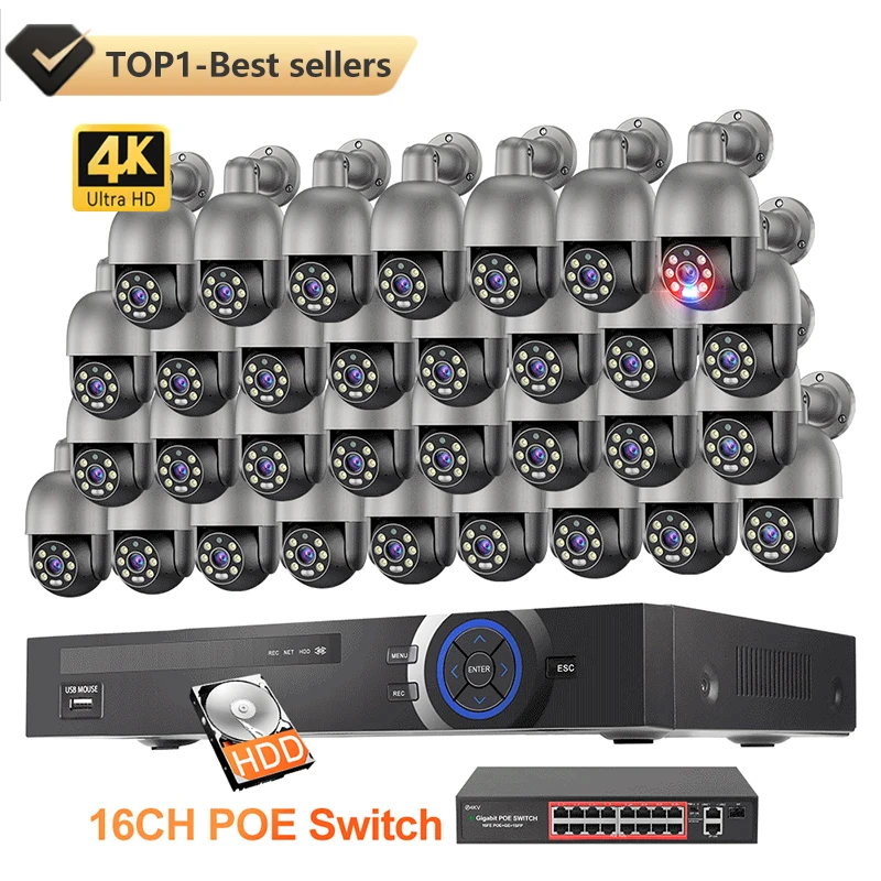 Смарт-домашняя охранная сигнализация с системой безопасности Ptz 4K 8Mp
