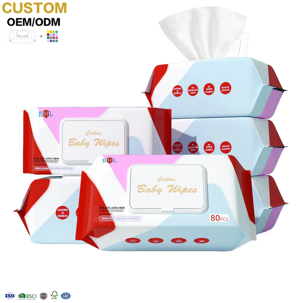 Высококачественная мягкая Нетканая ткань, обогащенная алоэ вера витамином Е, влажные салфетки для ухода за ребенком