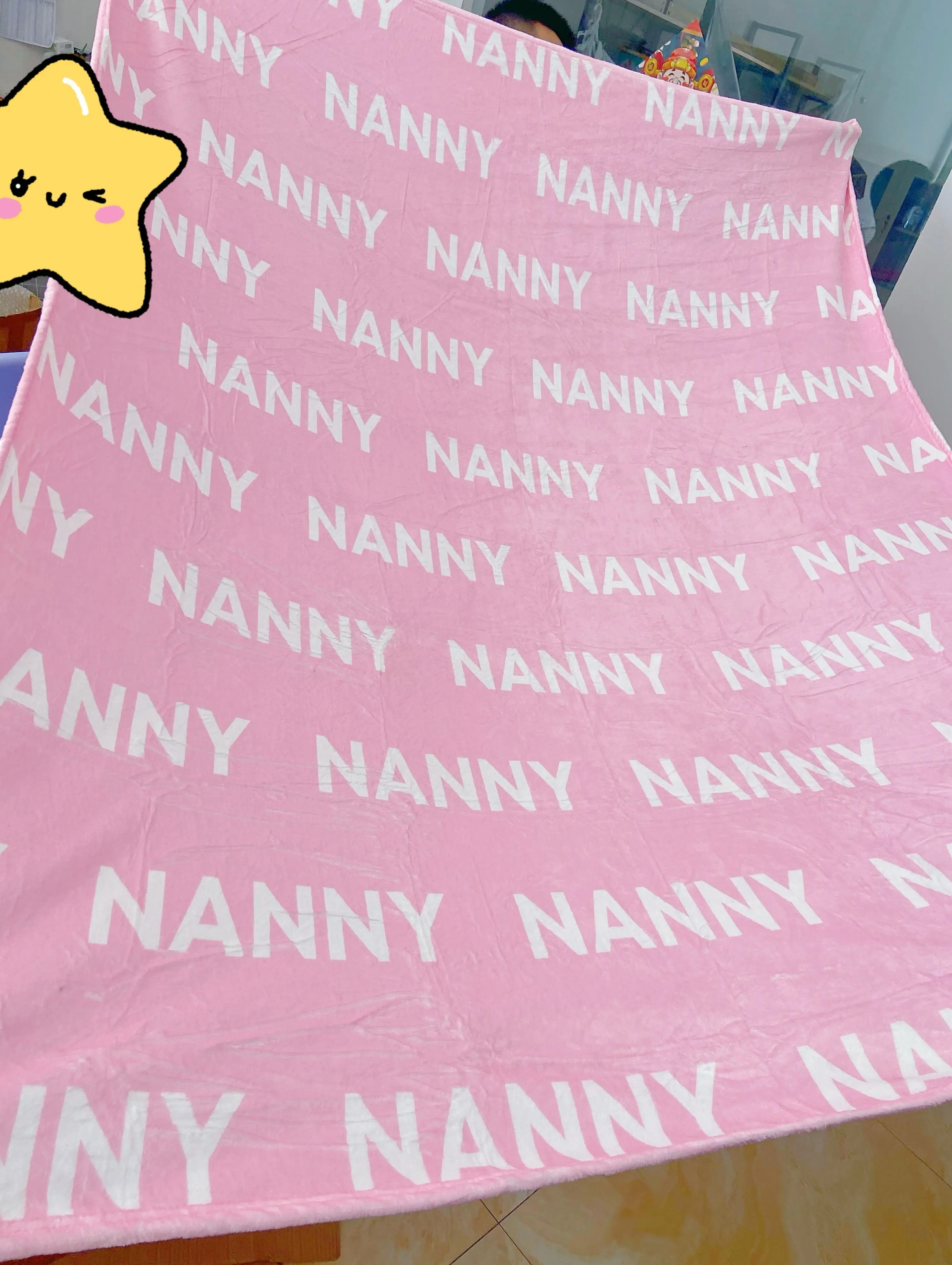 Custom Big Name Personalized Baby Flannel Blankets Throw Flannel Baby Name Blanket For Girls Boys Birthday Gift